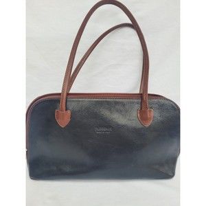 Florence Black Leather & Brown Purse Made in Italy